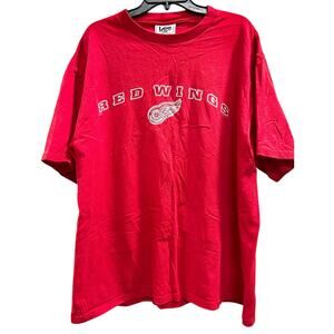 Detroit Redwings Red embroidered hockey NHL tee SZ XL